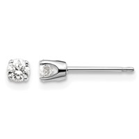 14K White Gold .25ct I2 K-l Diamond Stud Push-on Post Earrings view 1