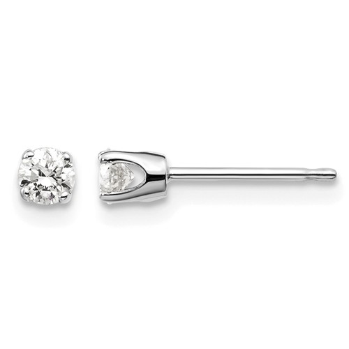 14K White Gold.25ct I2 K-l Diamond Stud Push-on Post Earrings