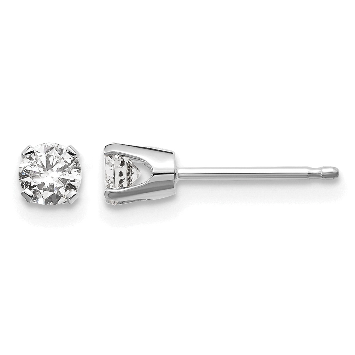 14kw .30ct I2 K-L Diamond Stud Push-on Post Earrings (ST1-30W)