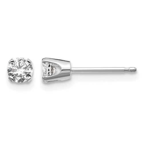 14K White Gold.30ct I2 K-l Diamond Stud Push-on Post Earrings