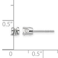 14kw .40ct I2 K-l Diamond Stud Push-on Post Earrings view 4