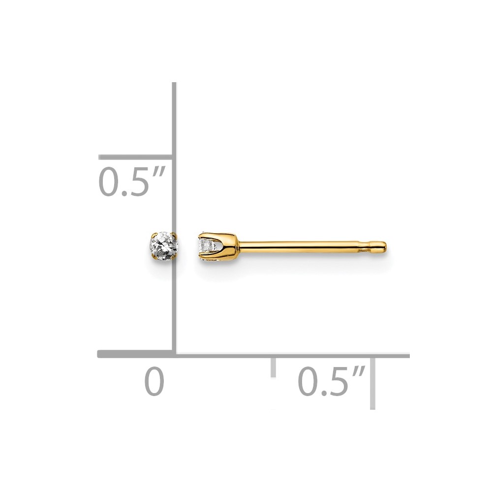 14ky .05ct. I2 K-L Diamond Stud Push-on Post Earrings (ST1-5)