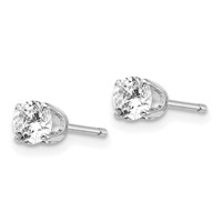 14K White Gold.50ct I2 K-l Diamond Stud Push-on Post Earrings view 2