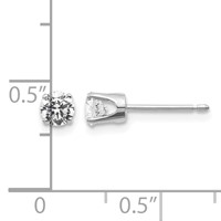 14K White Gold.50ct I2 K-l Diamond Stud Push-on Post Earrings view 4
