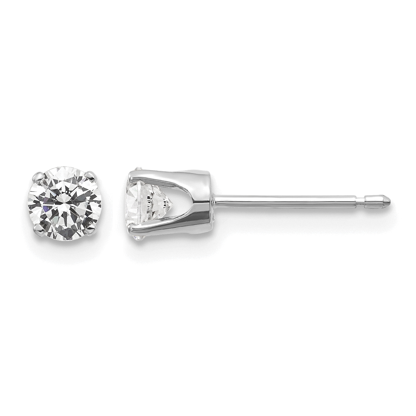 14kw .50ct I2 K-L Diamond Stud Push-on Post Earrings (ST1-50W)