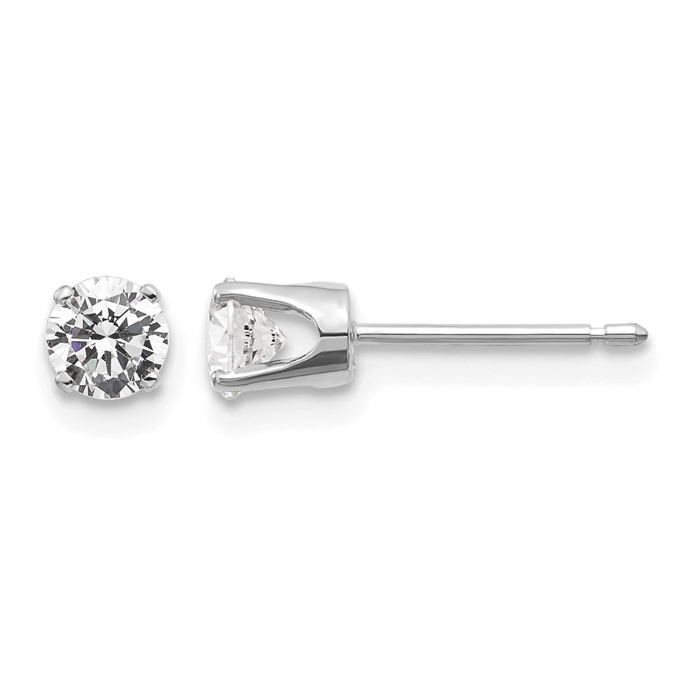 14K White Gold.50ct I2 K-l Diamond Stud Push-on Post Earrings