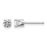 14K White Gold.50ct I2 K-l Diamond Stud Push-on Post Earrings view 1