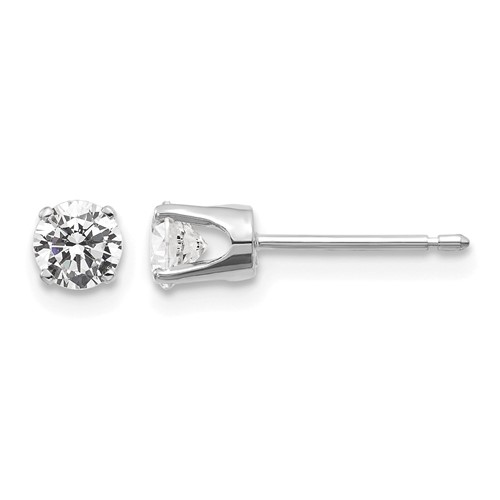 14K White Gold.50ct I2 K-l Diamond Stud Push-on Post Earrings