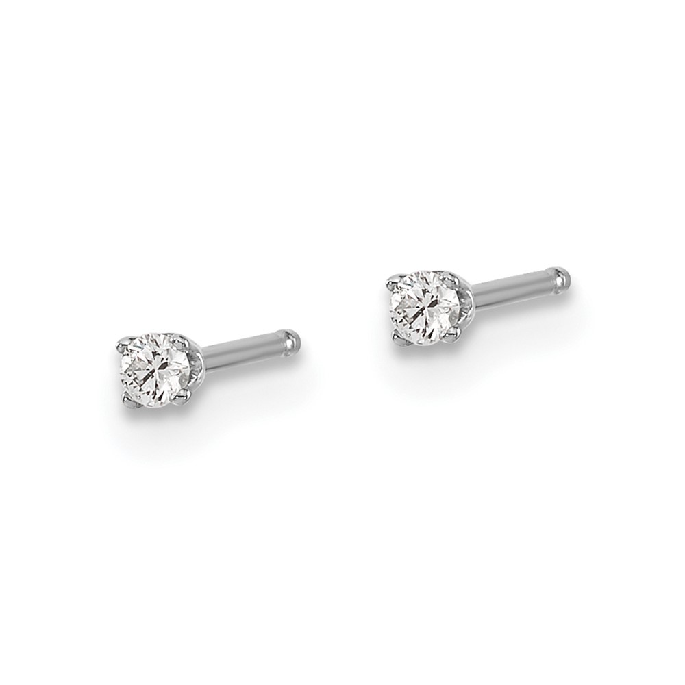 14kw .05ct I2 K-L Diamond Stud Push-on Post Earrings (ST1-5W)