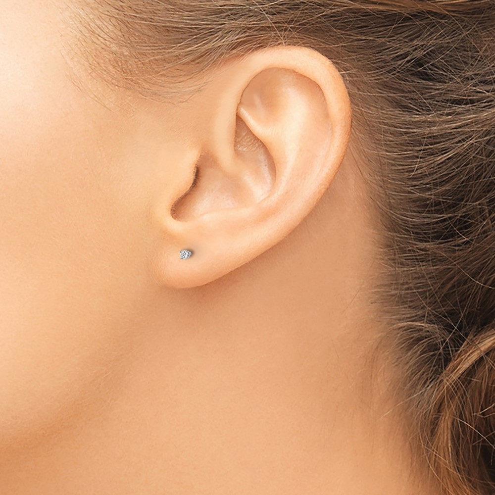 14kw .05ct I2 K-L Diamond Stud Push-on Post Earrings (ST1-5W)