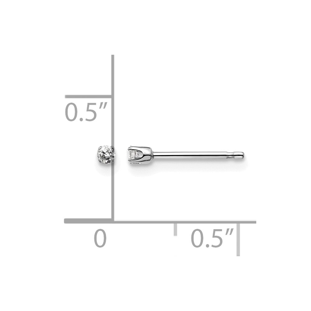 14kw .05ct I2 K-L Diamond Stud Push-on Post Earrings (ST1-5W)