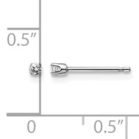 14K White Gold.05ct I2 K-l Diamond Stud Push-on Post Earrings view 4