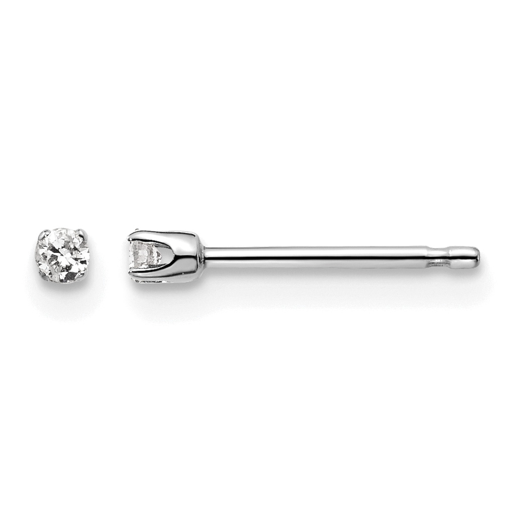 14kw .05ct I2 K-L Diamond Stud Push-on Post Earrings (ST1-5W)