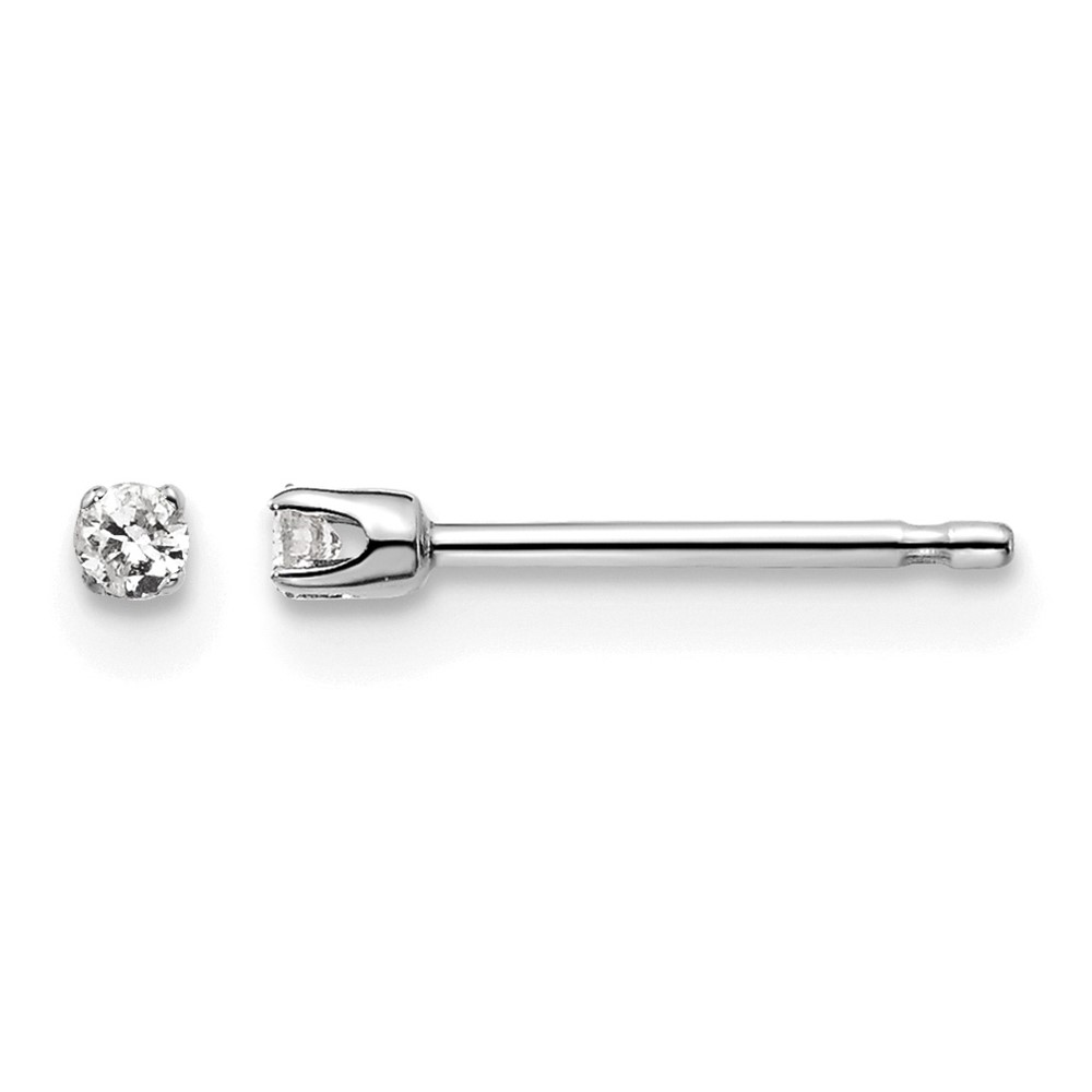 14kw .05ct I2 K-L Diamond Stud Push-on Post Earrings (ST1-5W)