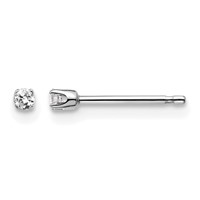 14K White Gold.05ct I2 K-l Diamond Stud Push-on Post Earrings view 1
