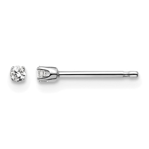 14K White Gold.05ct I2 K-l Diamond Stud Push-on Post Earrings