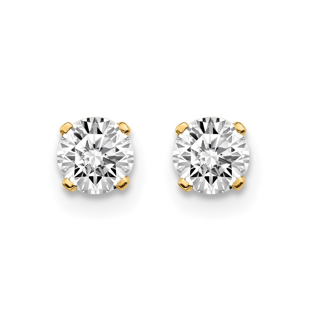 14y .60ct. I1 J-K Diamond Stud Push-on Post Earrings (ST2-60)