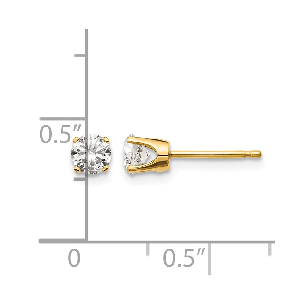 14y .60ct. I1 J-K Diamond Stud Push-on Post Earrings (ST2-60)