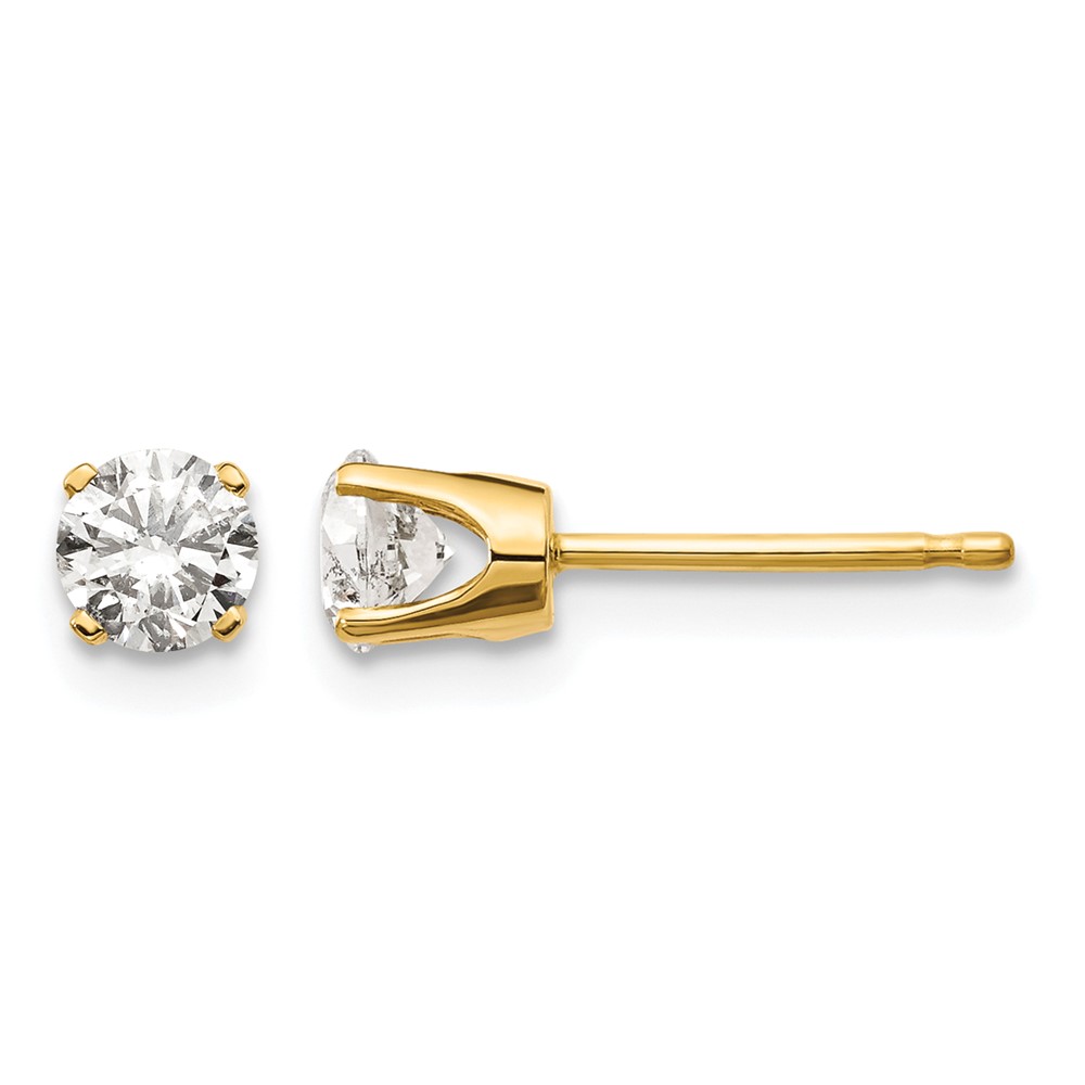 14y .60ct. I1 J-K Diamond Stud Push-on Post Earrings (ST2-60)