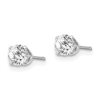 14K White Gold .60ct I2 K-l Diamond Stud Push-on Post Earrings view 2