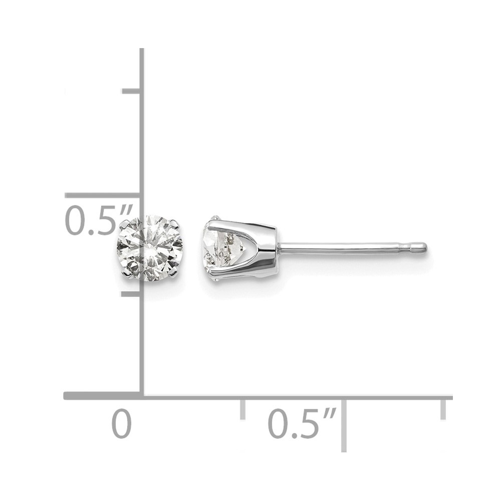 14kw .60ct I1 J-K Diamond Stud Push-on Post Earrings (ST2-60W)