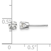 14K White Gold .60ct I2 K-l Diamond Stud Push-on Post Earrings view 4
