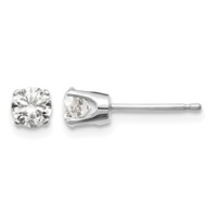 14K White Gold .60ct I2 K-l Diamond Stud Push-on Post Earrings view 1