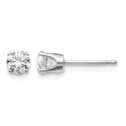 14K White Gold.60ct I2 K-l Diamond Stud Push-on Post Earrings