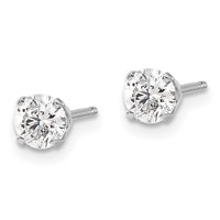 14K White Gold.70ct I2 K-l Diamond Stud Push-on Post Earrings view 2