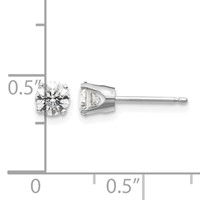 14K White Gold.70ct I2 K-l Diamond Stud Push-on Post Earrings view 4