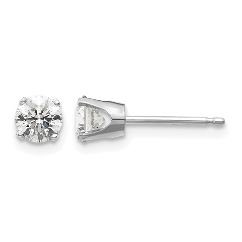 14K White Gold.70ct I2 K-l Diamond Stud Push-on Post Earrings