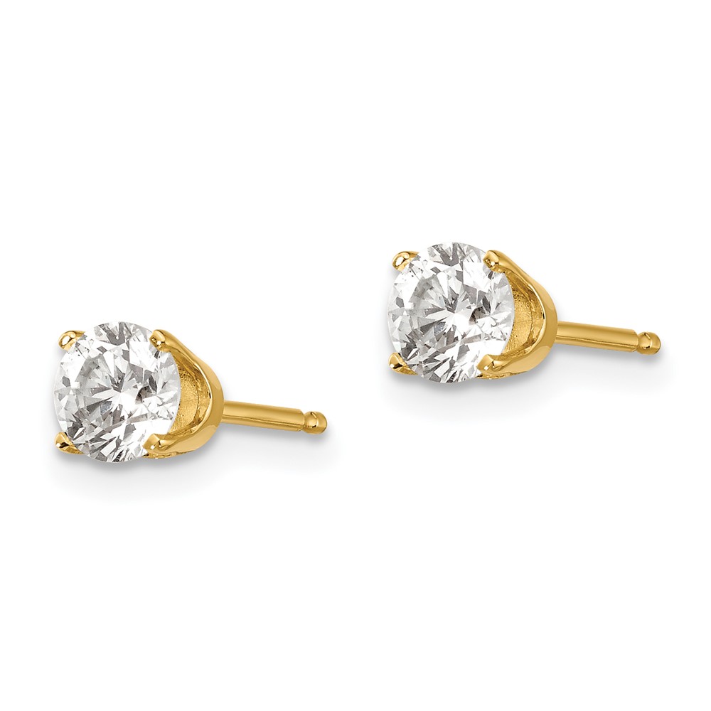 14y .75ct. I1 J-K Diamond Stud Push-on Post Earrings (ST2-75)