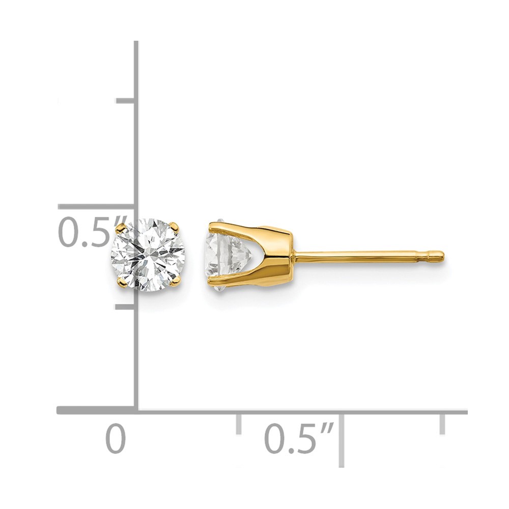 14y .75ct. I1 J-K Diamond Stud Push-on Post Earrings (ST2-75)