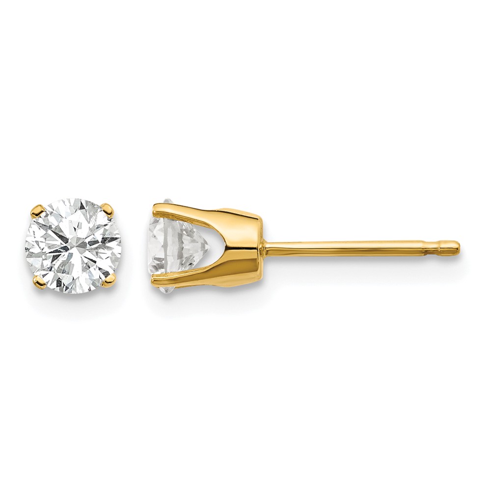 14y .75ct. I1 J-K Diamond Stud Push-on Post Earrings (ST2-75)