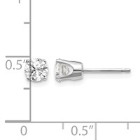 14K White Gold .75ct I2 K-l Diamond Stud Push-on Post Earrings view 4
