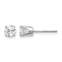 14K White Gold .75ct I2 K-l Diamond Stud Push-on Post Earrings view 1