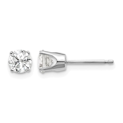 14K White Gold.75ct I2 K-l Diamond Stud Push-on Post Earrings