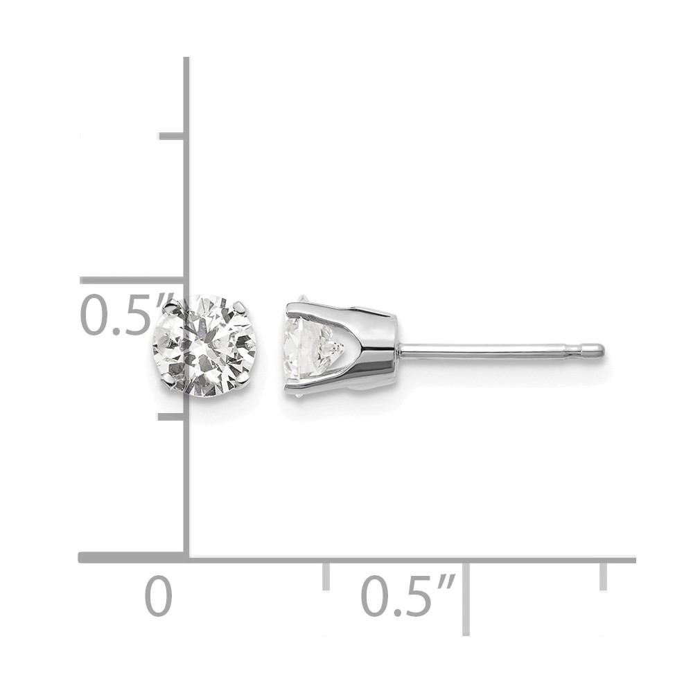 14k White Gold .85ct I1 J-K Diamond Stud Push-on Post Earrings (ST2-85W)
