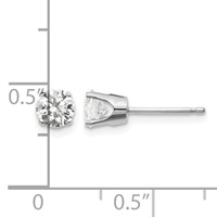 14K White Gold.85ct I2 K-l Diamond Stud Push-on Post Earrings view 2