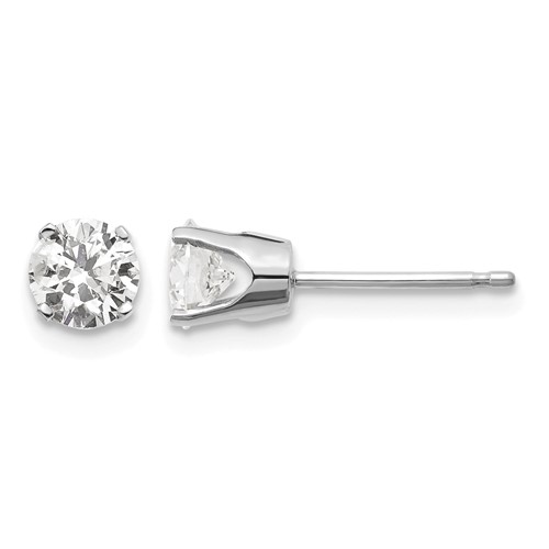 14K White Gold.85ct I2 K-l Diamond Stud Push-on Post Earrings