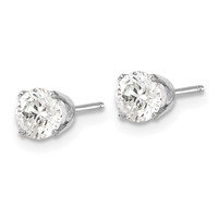 14K White Gold .95ct I2 K-l Diamond Stud Push-on Post Earrings view 2