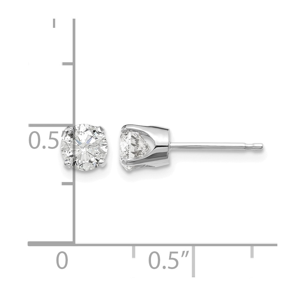 14kw .95ct I1 J-K Diamond Stud Push-on Post Earrings (ST2-95W)