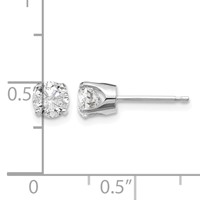 14K White Gold .95ct I2 K-l Diamond Stud Push-on Post Earrings view 4