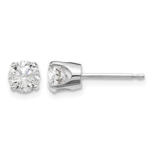 14kw .95ct I2 K-L Diamond Stud Push-on Post Earrings