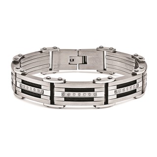 Steel Black Cable Bracelet