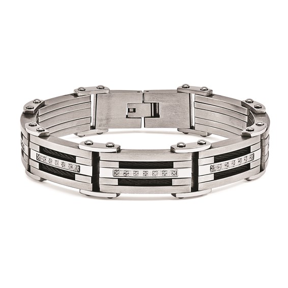 Steel Black Cable Bracelet