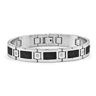 Stainless Steel Bracelet with white diamonds