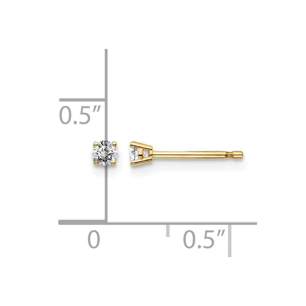 14y .10ct. I1 J-K Diamond Stud Push-on Post Earrings (ST2-10)