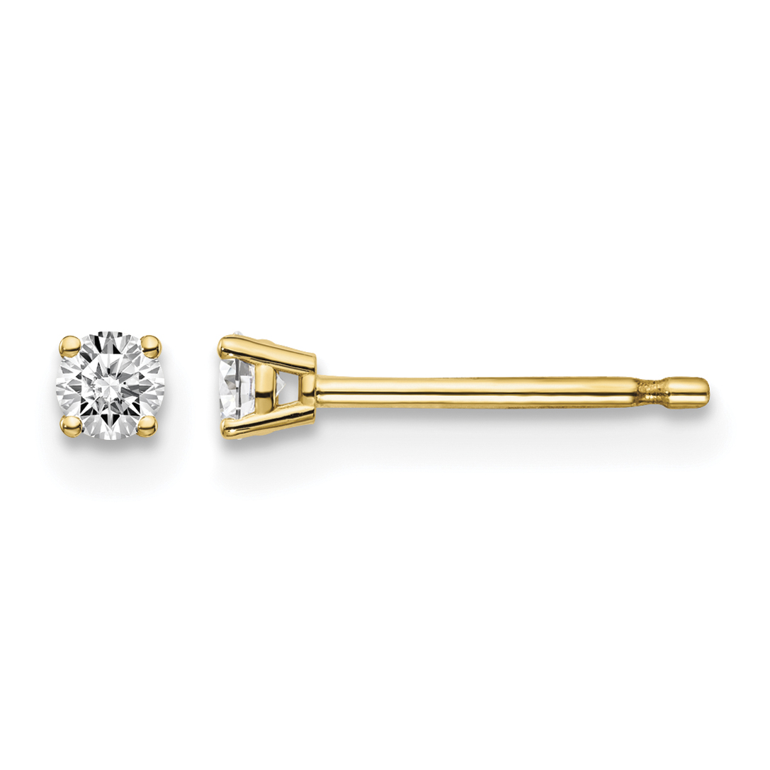 14y .10ct. I1 J-K Diamond Stud Push-on Post Earrings (ST2-10)
