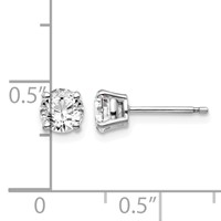 14K White Gold 1.00ct I1 J-k Diamond Stud Push-on Post Earrings view 3